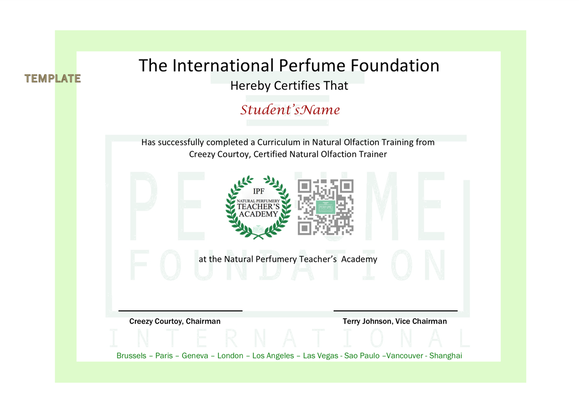 Template Olfaction Training Certificate
